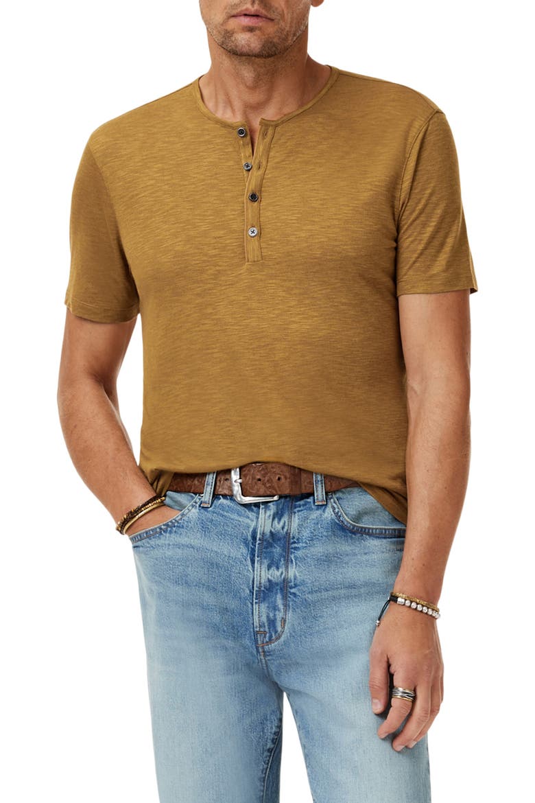 Biello Slim Fit Henley Top, Main, color, LIGHT UMBER