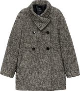 MANGO Double Breasted Marled Knit Coat