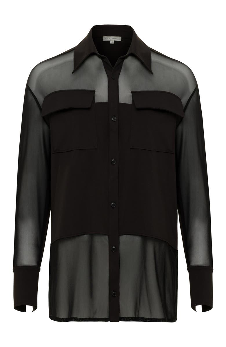 Anatomie Abriana Oversized Mixed Media Top, Main, color, 