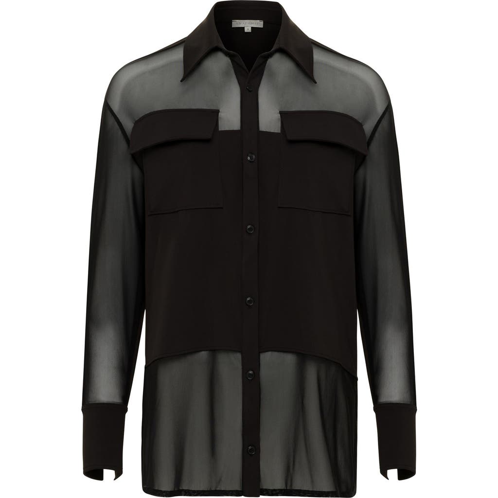 Anatomie Abriana Oversized Mixed Media Top In Black