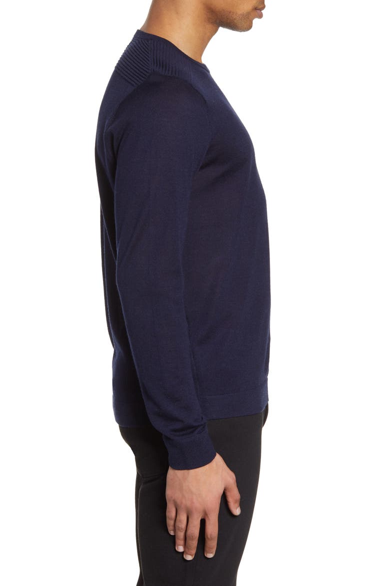 Merino Wool Blend Crewneck Sweater, Alternate, color, NAVY IRIS