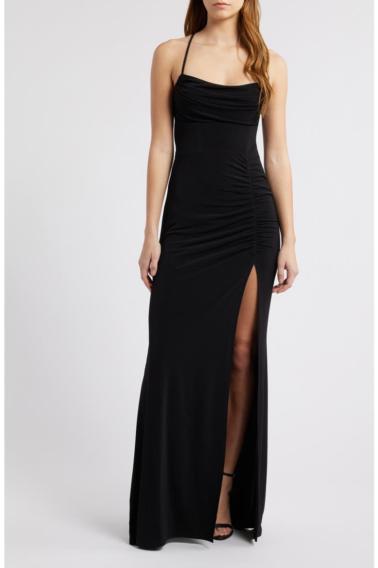 Back Tie Dress, Main, color, BLACK