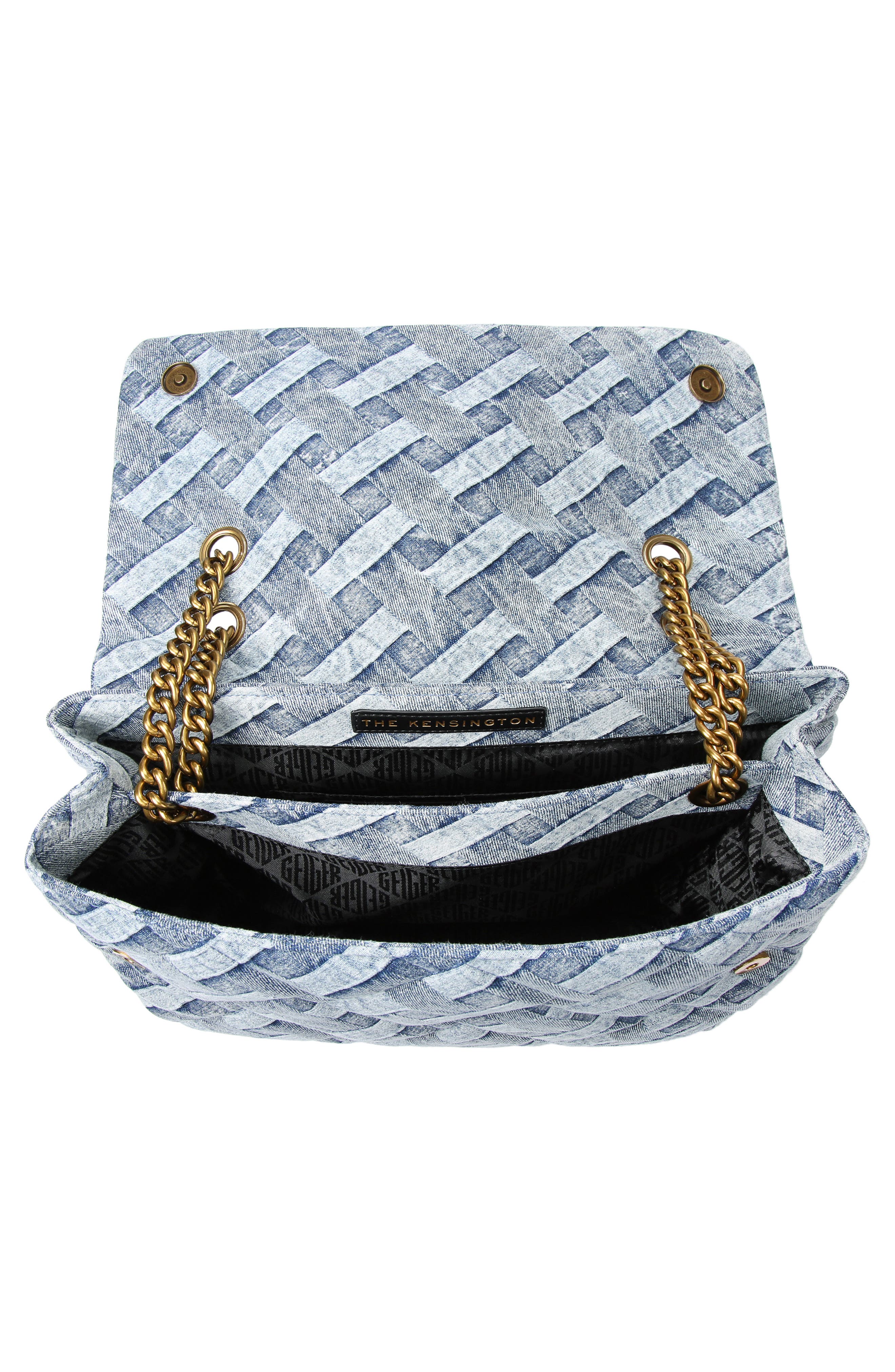 Kurt Geiger London Kensington Woven Denim Bag, Alternate, color, 