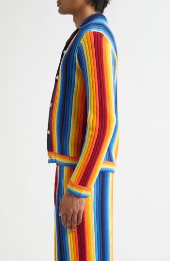 Gradient Stripe Terry Cloth Jacket