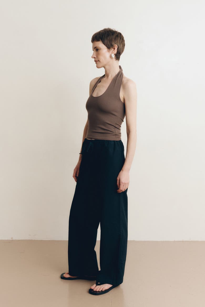 Siena Organic Cotton Poplin Pant, Alternate, color, Black