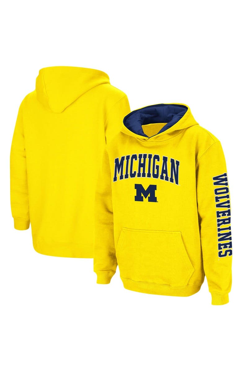 COLOSSEUM Youth Colosseum Maize Michigan Wolverines 2-Hit Team Pullover Hoodie, Main, color, Maize