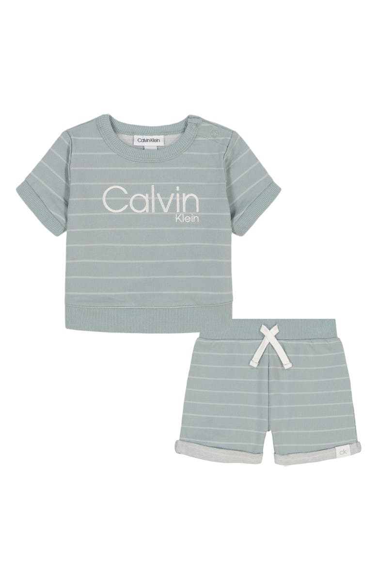 Calvin Klein Logo Knit T-Shirt & Shorts Set, Main, color, 