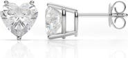 Donatello Gian Sterling Silver Heart Cut Crystal Stud Earrings