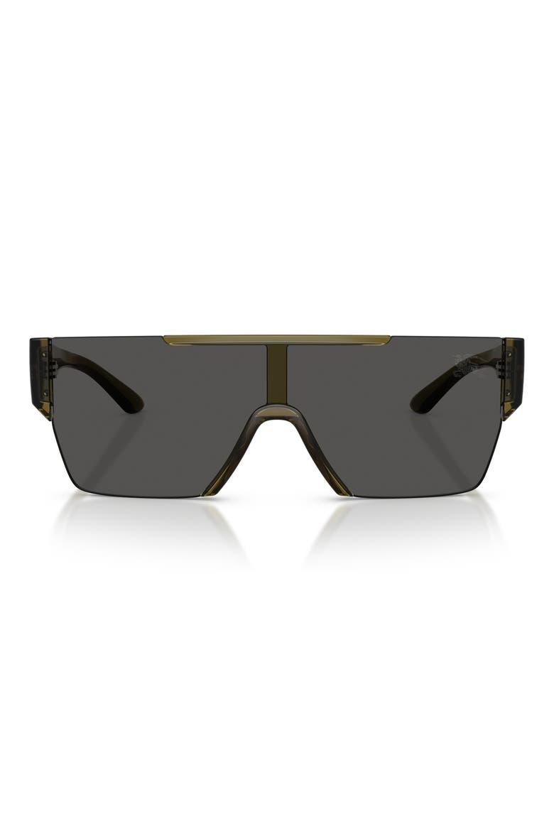 138mm Shield Sunglasses, Main, color, GREEN / DARK GREY
