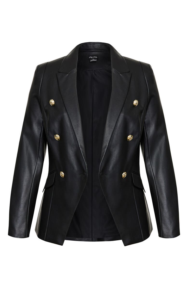 City Chic Royalty Faux Leather Jacket, Alternate, color, 