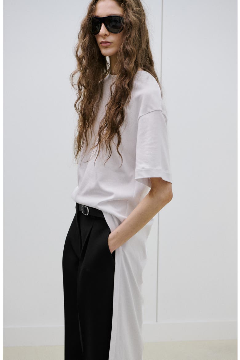 Mid Rise Straight Leg Belt Pants, Alternate, color, BLACK