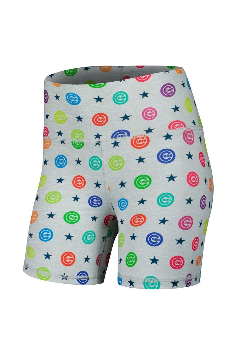 Women's Terez Gray Chicago Cubs TLC Rainbow Shorts, Alternate, color, Gray
