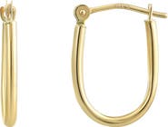 CANDELA JEWELRY 14K Gold U-Shape Hoop Earrings