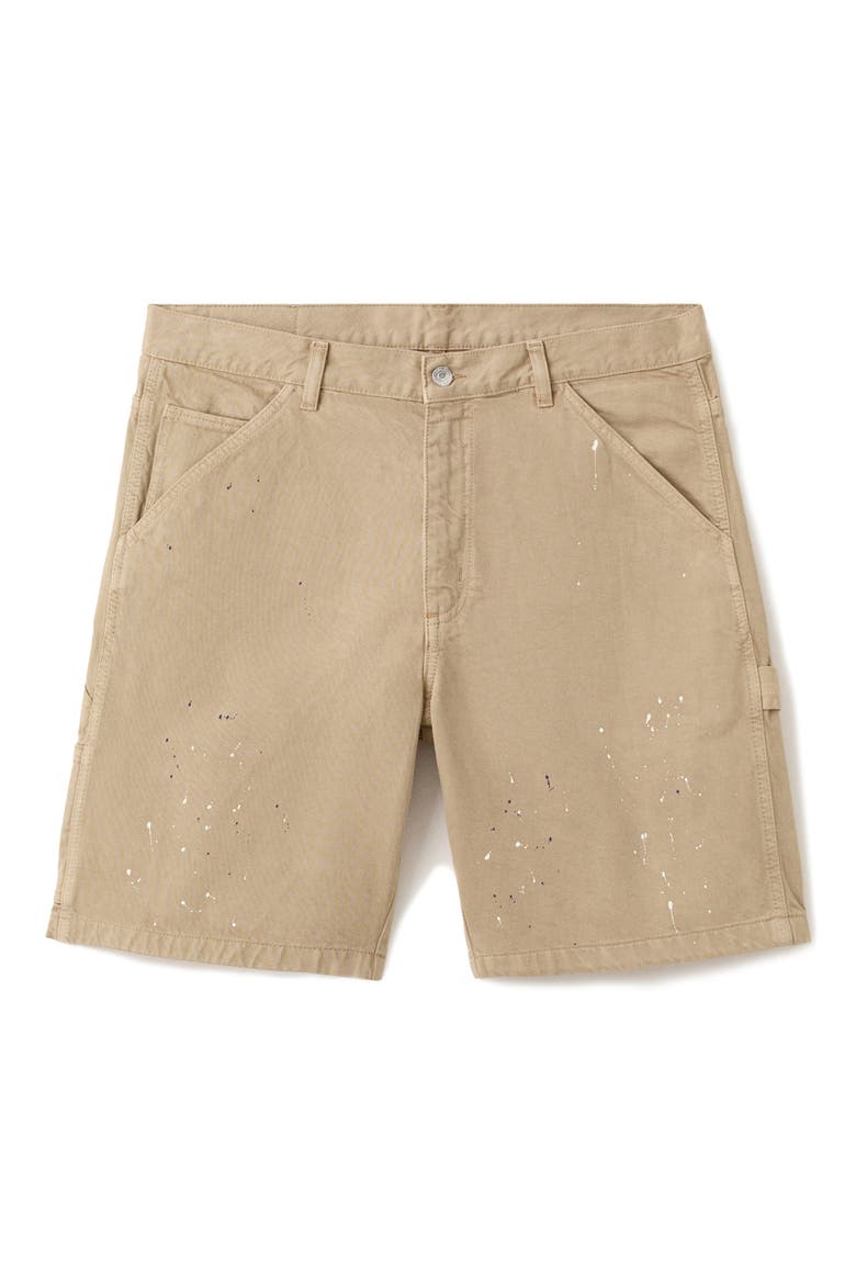 x Fantastic Man Paint Splatter Relaxed Fit Denim Bermuda Shorts, Alternate, color, BEIGE