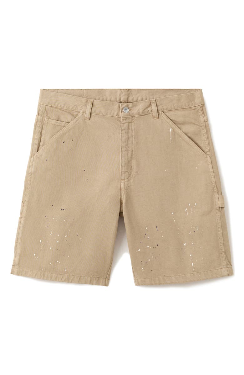 MANGO x Fantastic Man Paint Splatter Relaxed Fit Denim Bermuda Shorts, Alternate, color, Beige