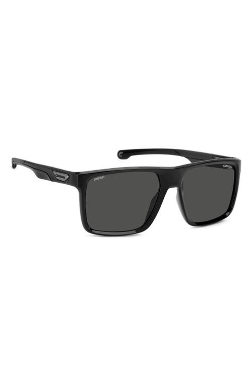 Carrera Eyewear X Ducati 57mm Rectangular Sunglasses In Black/light Grey Ft