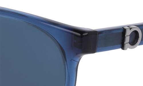 Ferragamo 53mm Round Sunglasses In Transparent Blue
