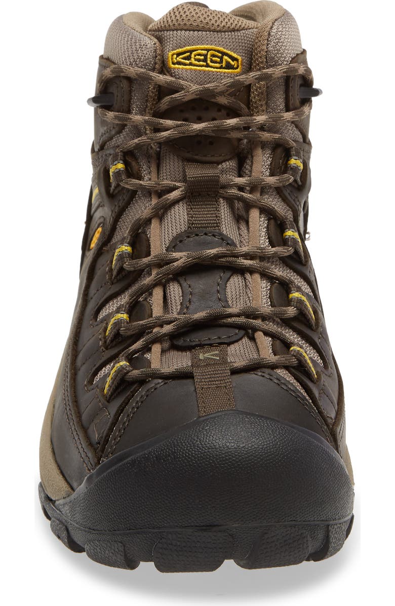KEEN 'Targhee II' Waterproof Boot, Alternate, color, Black Olive/Yellow