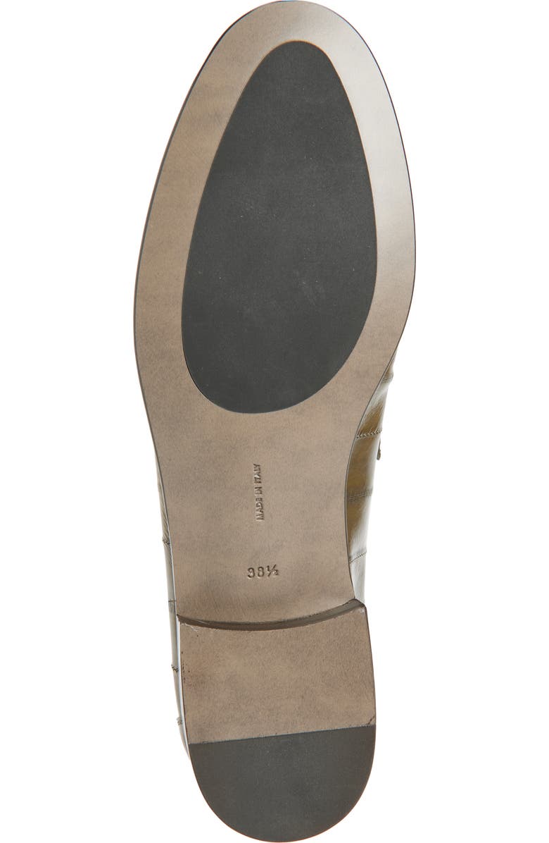 The Row Soft Eelskin Loafer, Alternate, color, Olive Oli