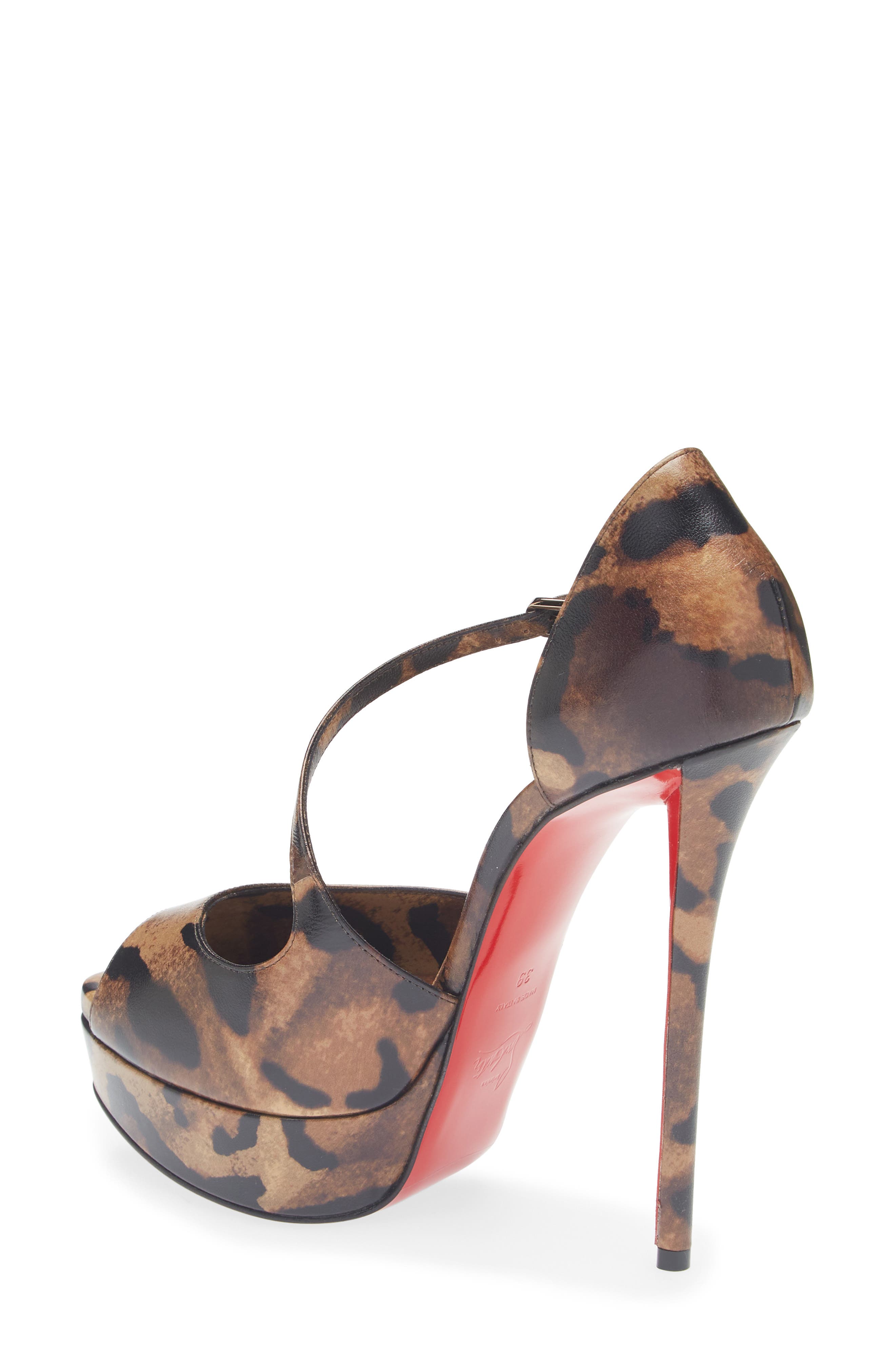 Christian Louboutin Miss Zigourata Alta Platform Peep Toe Sandal, Alternate, color, Brown