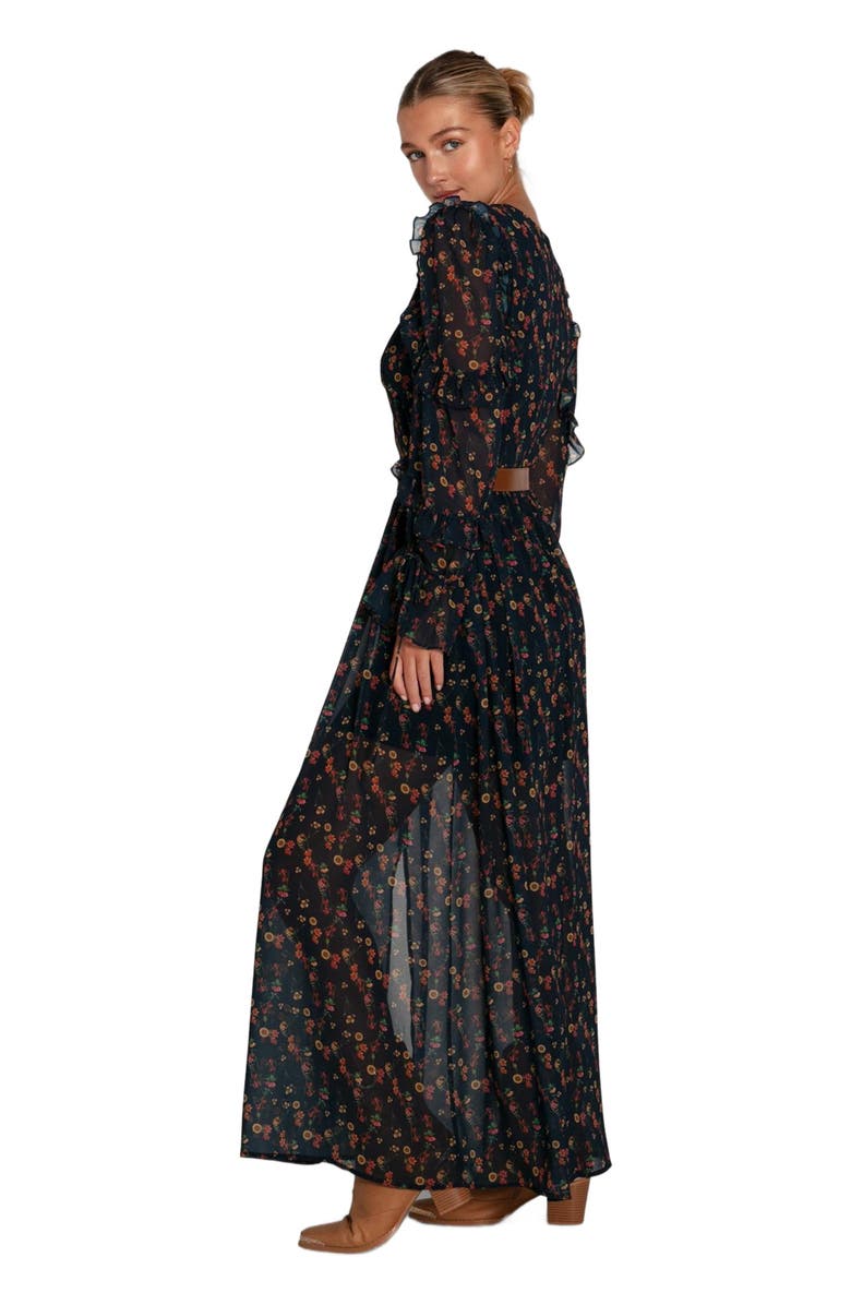 Belle & Bloom Come As You Are Floral Maxi Dress, Alternate, color, Navy
