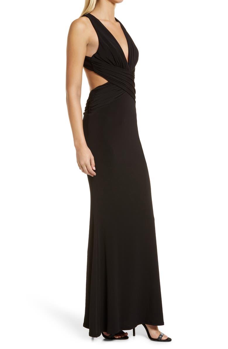 Katie May Secret Agent Side Cutout Gown, Alternate, color, 