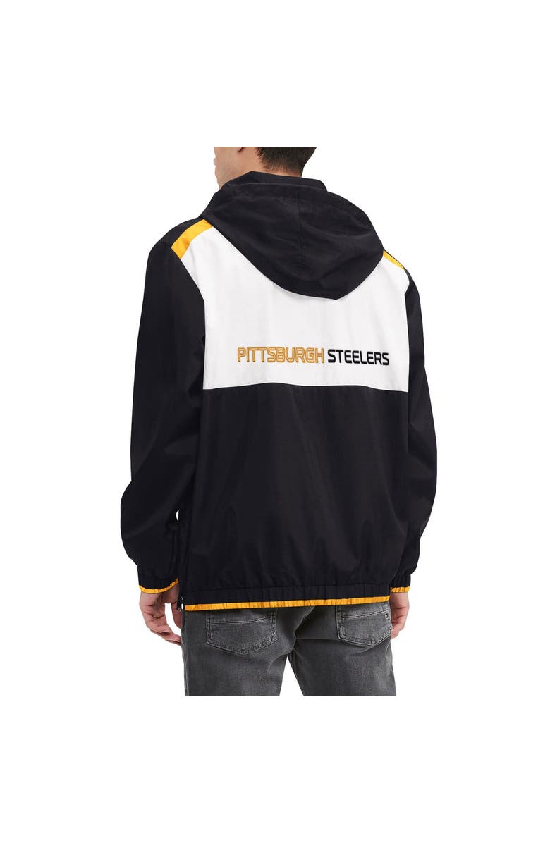 Tommy Hilfiger Men's Tommy Hilfiger Black/White Pittsburgh Steelers Carter Half-Zip Hooded Top, Alternate, color,