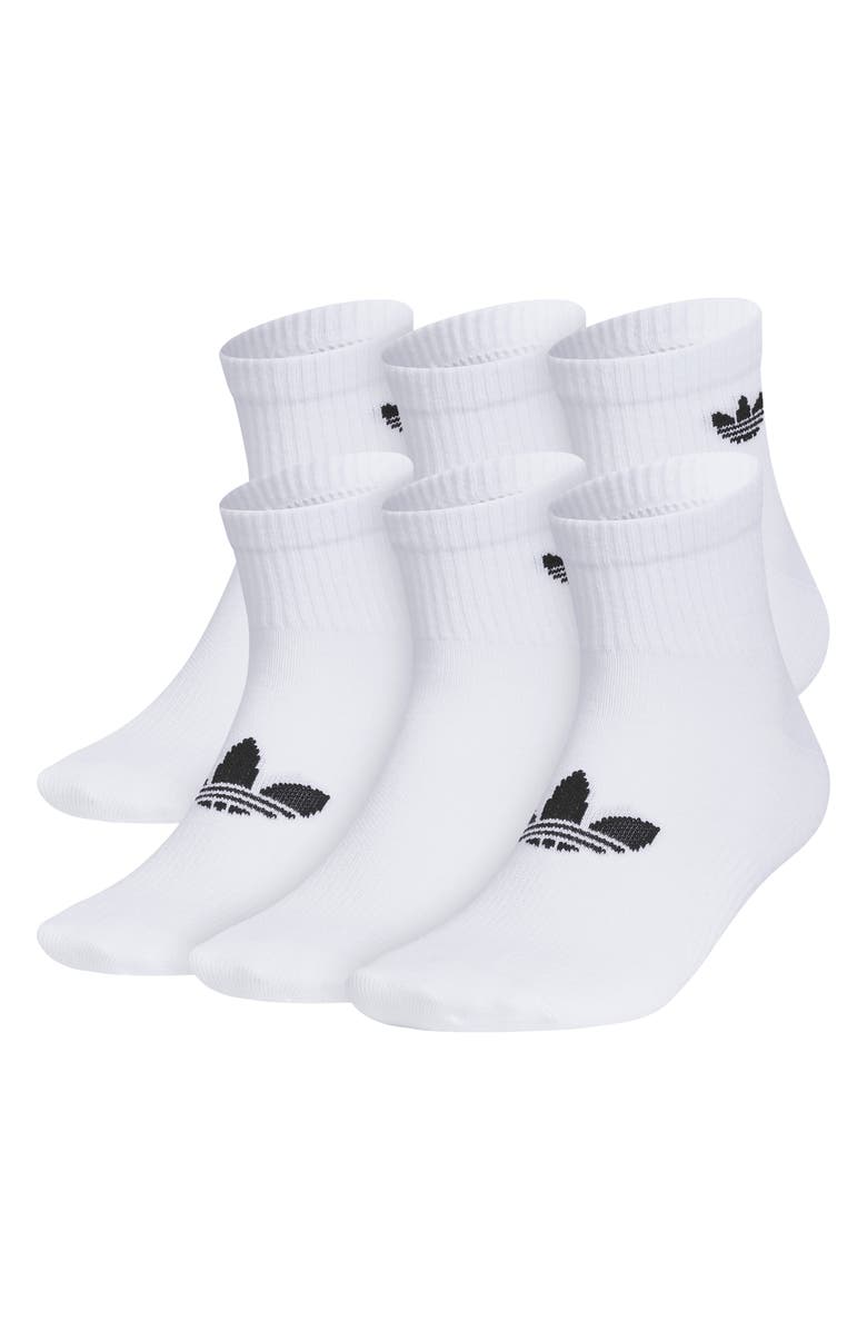 adidas Gender Inclusive Originals Superlit Assorted 6-Pack Quarter Socks, Main, color, White/ Black