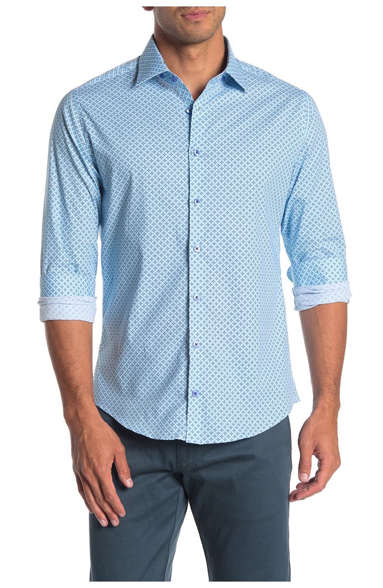 Stone Rose Geometric Long Sleeve Shirt, Main, color,