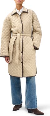 rag & bone Kelly Oversize Faux Leather Trim Quilted Jacket