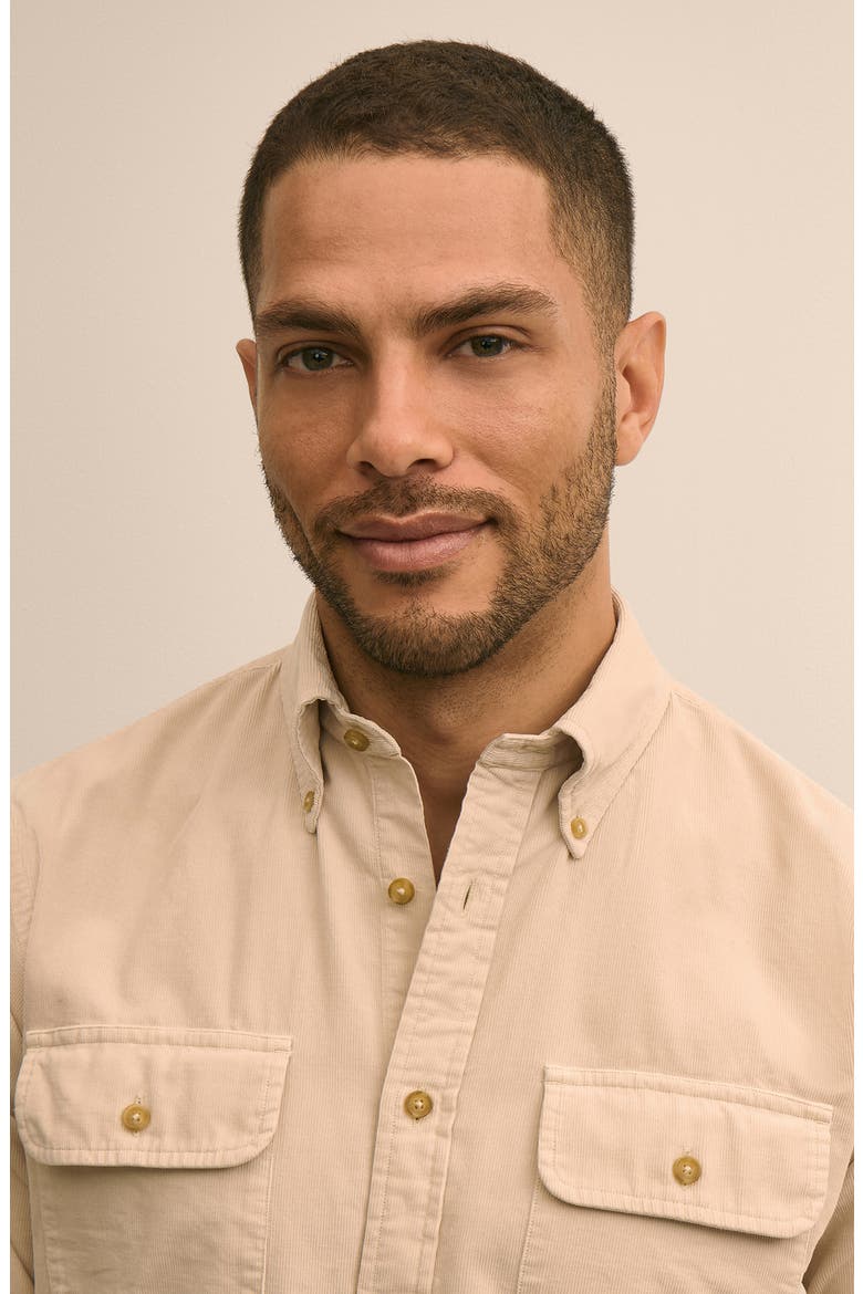 Friday Cotton Corduroy Button-Down Work Shirt, Alternate, color, OATMEAL