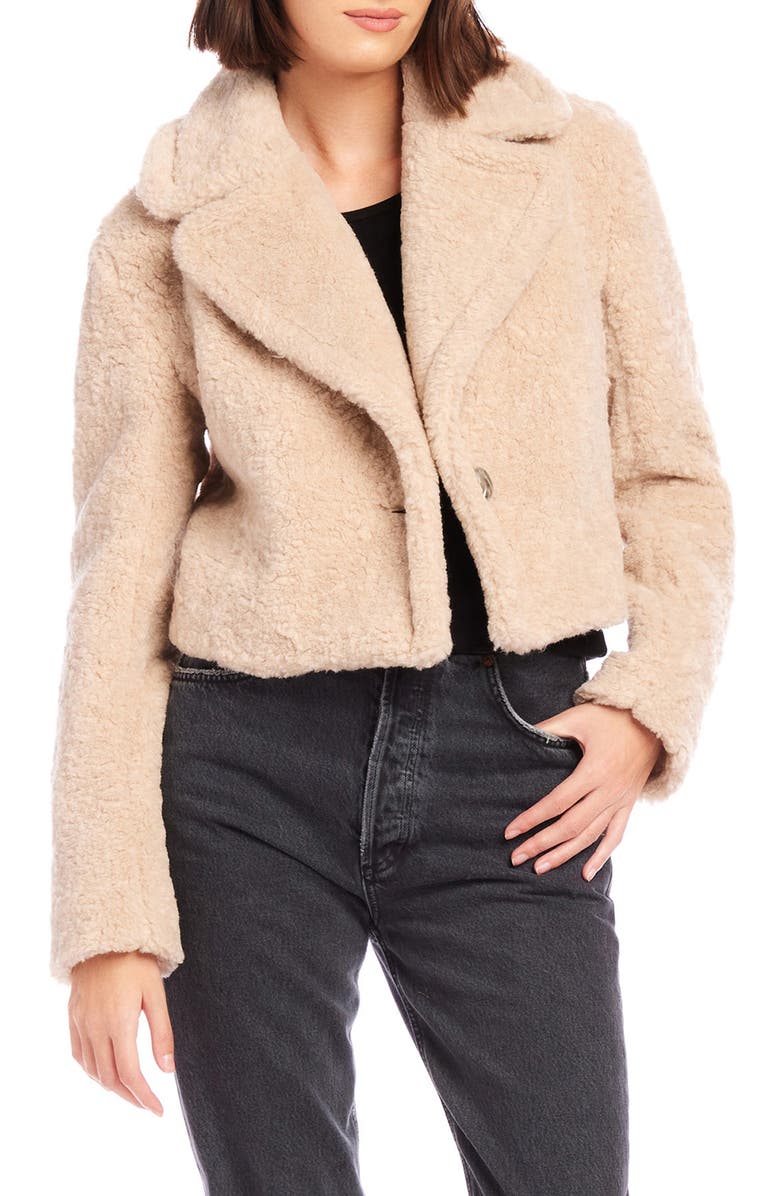 FIFTEEN TWENTY Iva Crop Faux Shearling Jacket, Main, color,