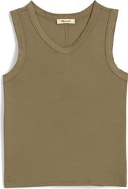 Madewell High V-Neck Regenerative Cotton Rib Tank
