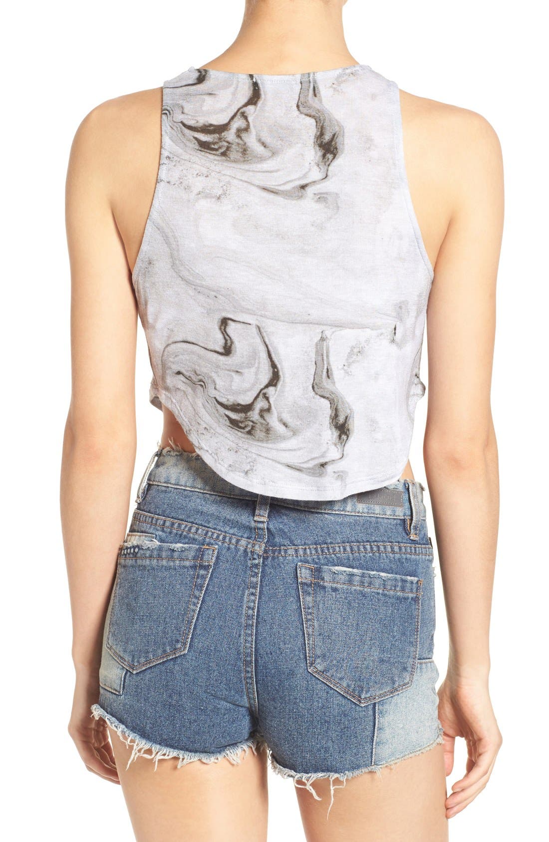 Michelle by Comune Marble Print Crop Top (Women) | Nordstrom