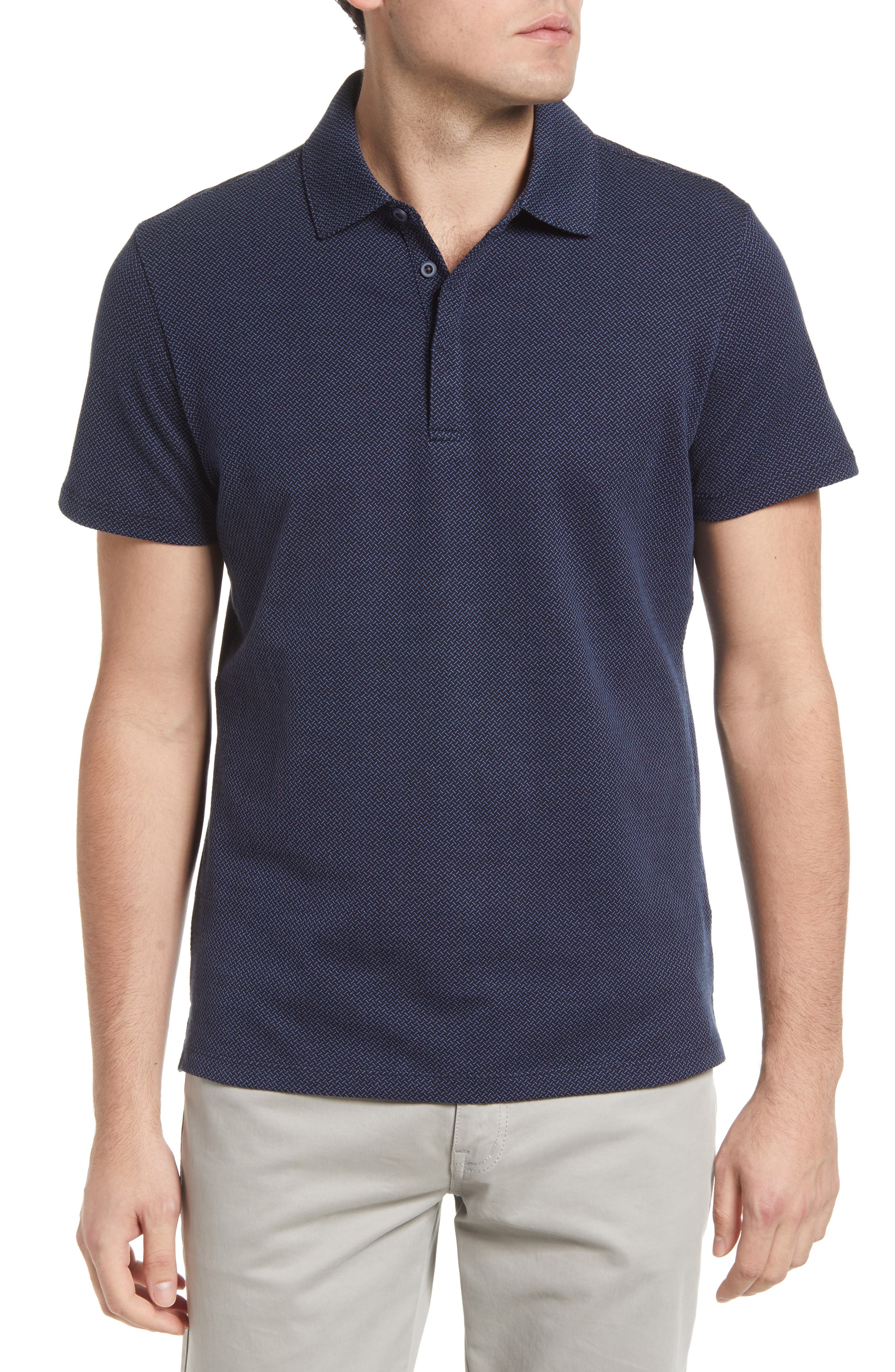 Robert Barakett Creston Micropattern Jacquard Polo