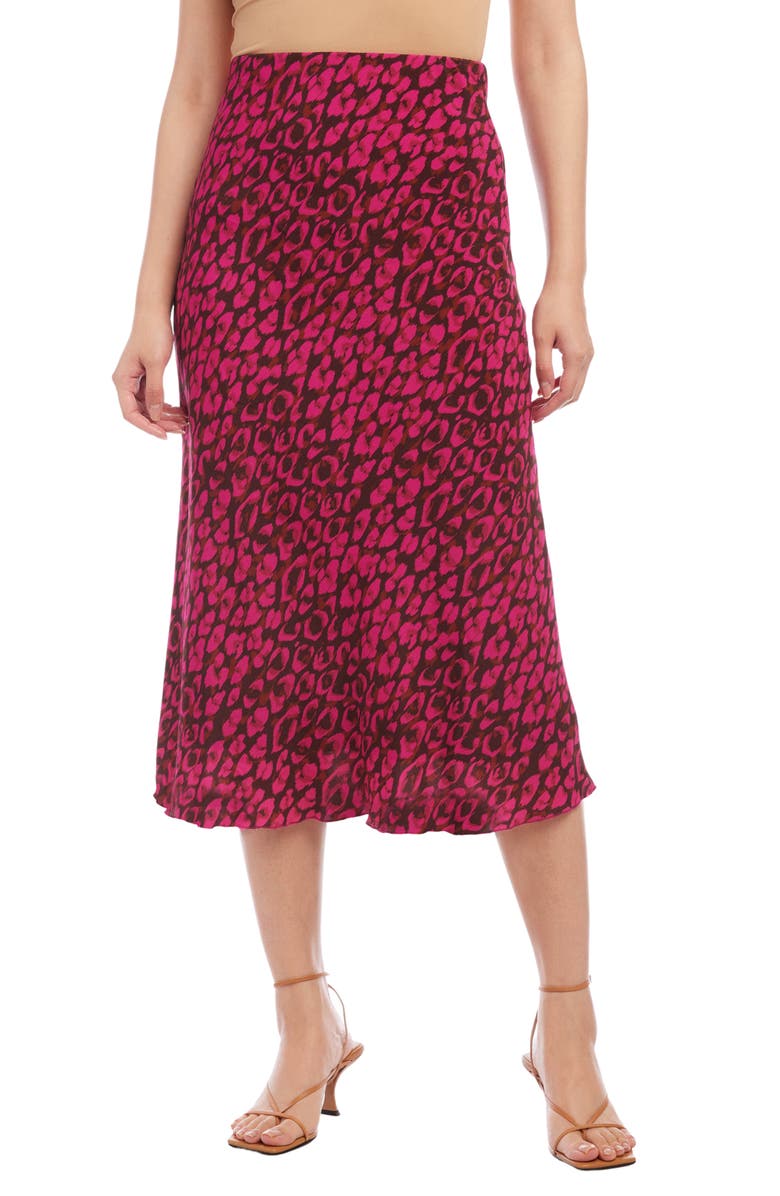 FIFTEEN TWENTY Leopard Print Bias Cut Midi Skirt, Alternate, color,