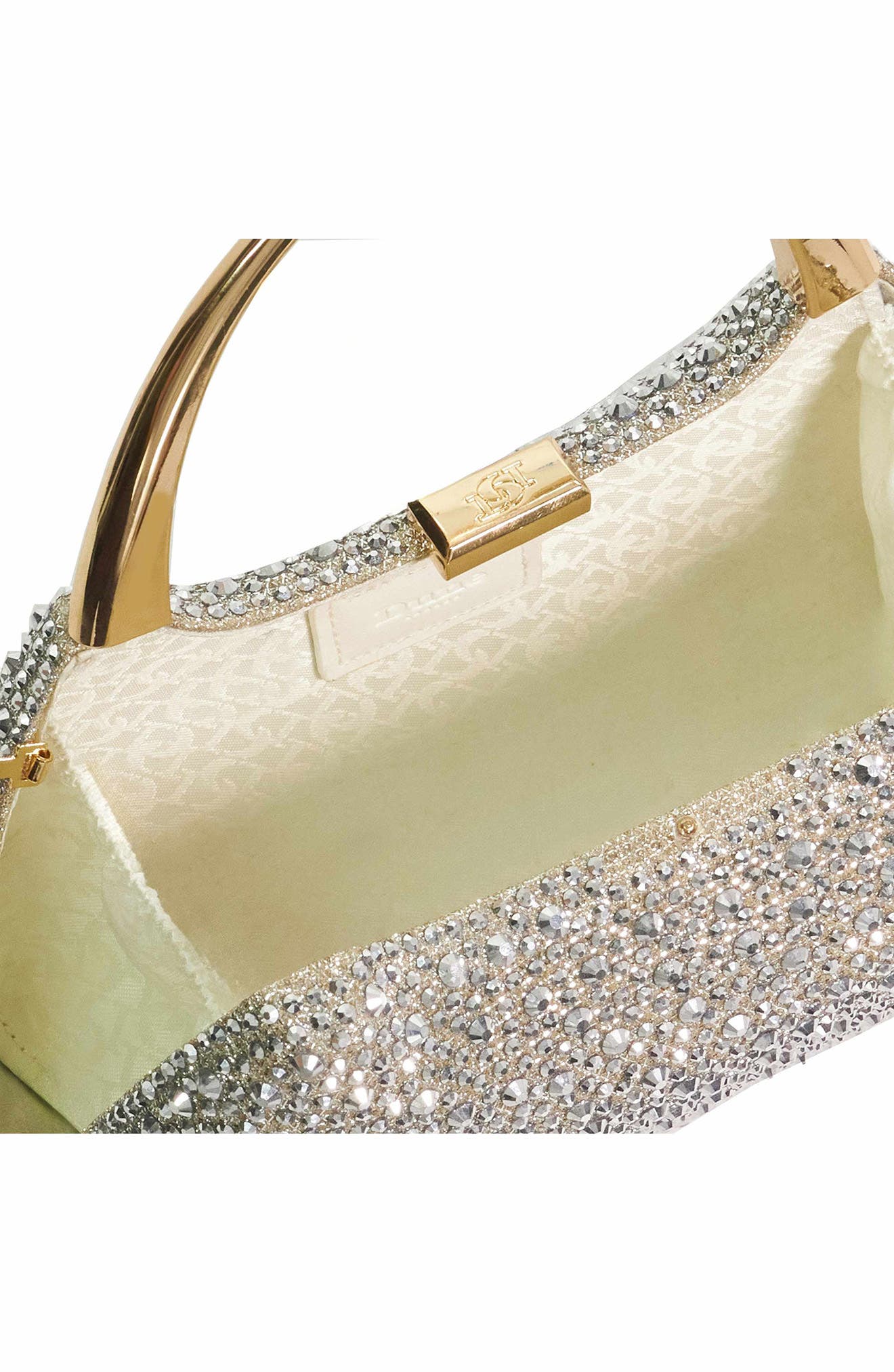 Beamings Crystal Embellished Top Handle Clutch, Alternate, color, GOLD