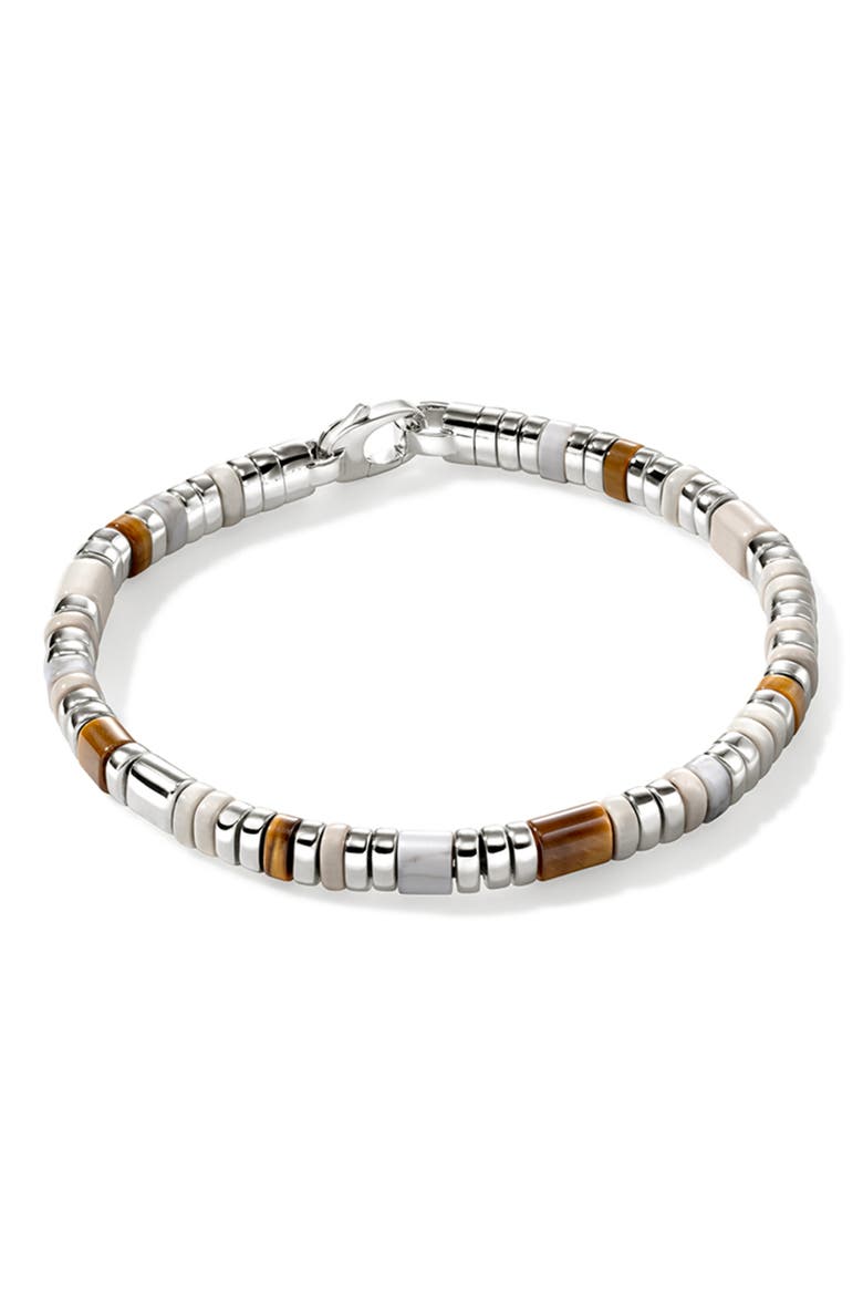 Colorblock Sterling Silver Bracelet, Main, color, BROWN