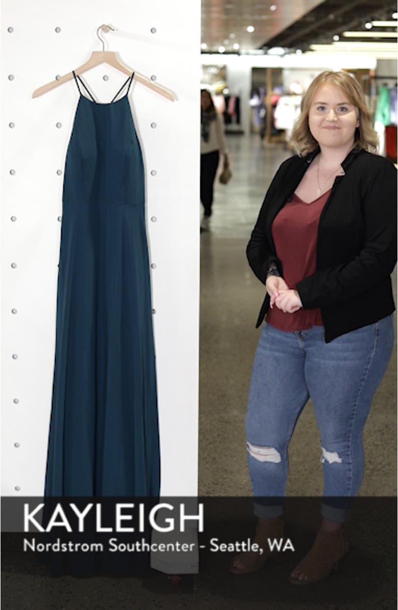 Kayla A-Line Halter Gown, sales video thumbnail