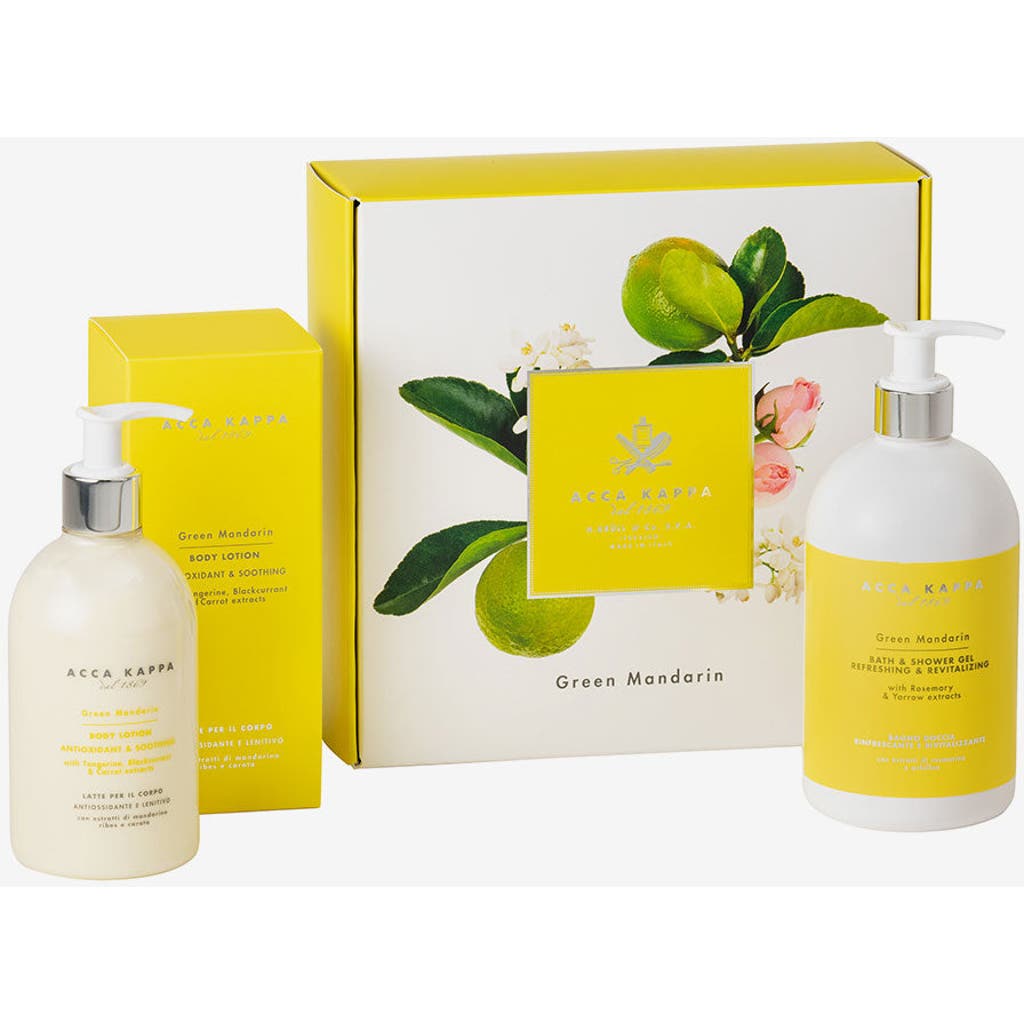 Acca Kappa Green Mandarin Body Care Gift Set In White