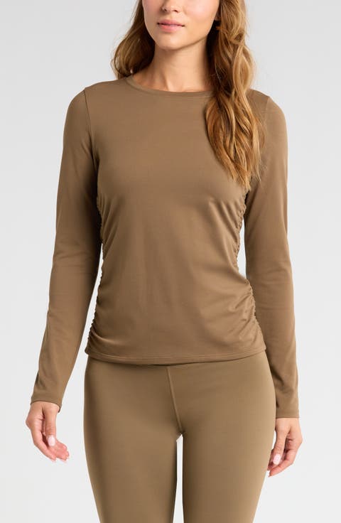 Ruched Long Sleeve T-Shirt