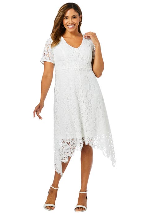Lace Handkerchief Dress (Plus)