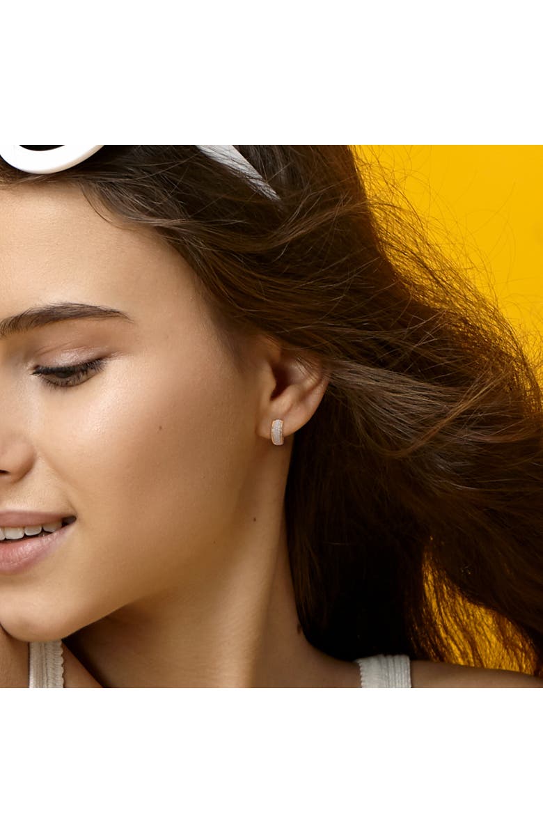 Julianna B. Moissanite Triple Row Hoop Earrings, Alternate, color, Yellow-Plated