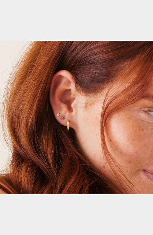 Made By Mary Cubic Zirconia Birthstone Stud Earrings In Gold