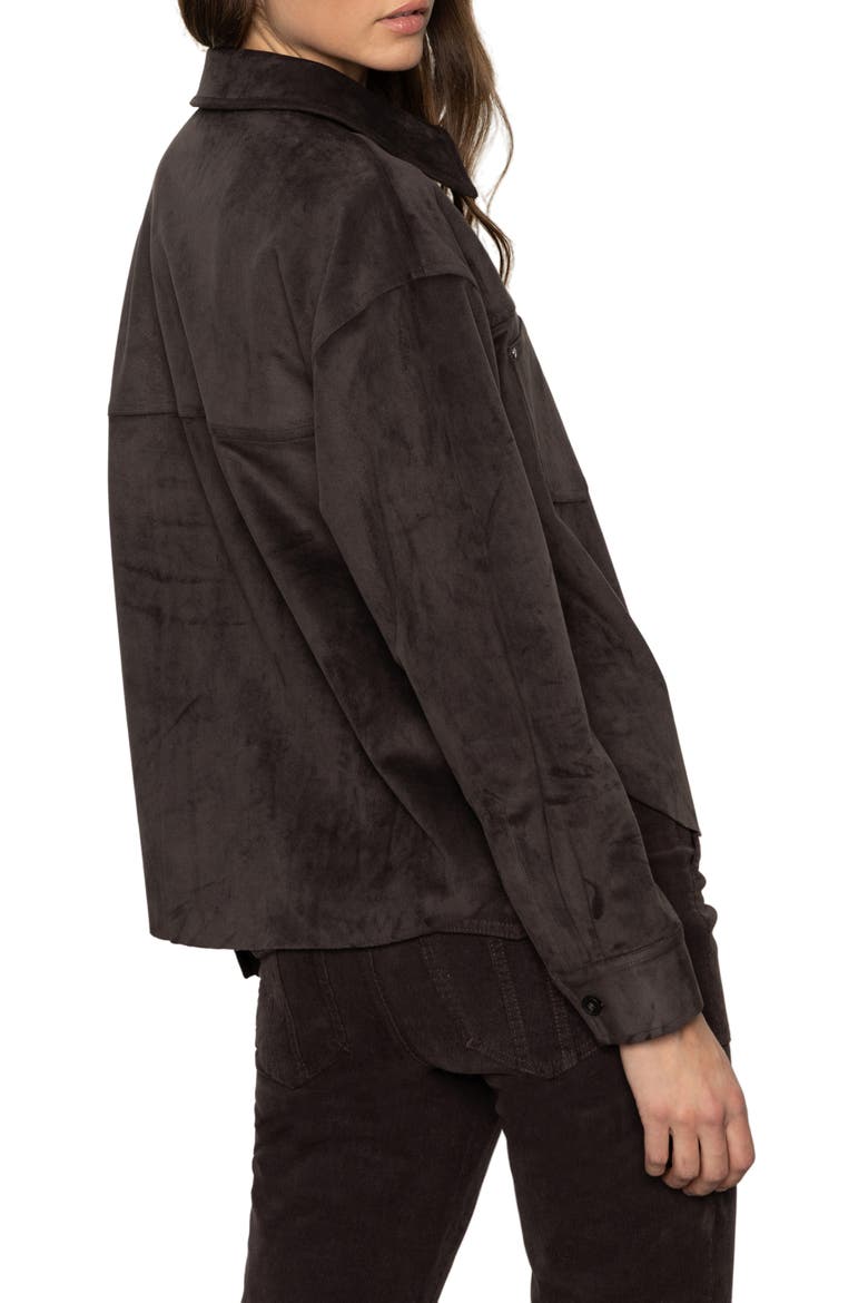 Ivy Faux Suede Long Sleeve Button-Up Shirt, Alternate, color, SEMI SWEET