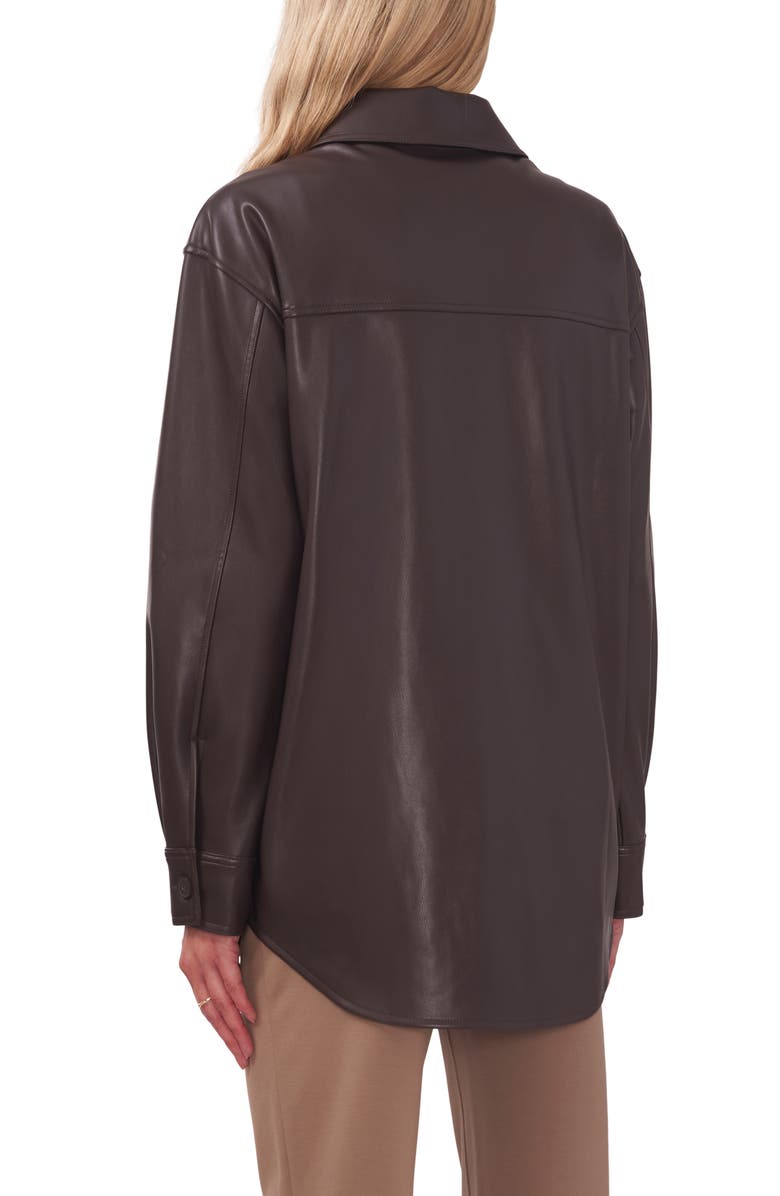 Halogen<sup>®</sup> Faux Leather Shirt Jacket, Alternate, color, Warm Espresso