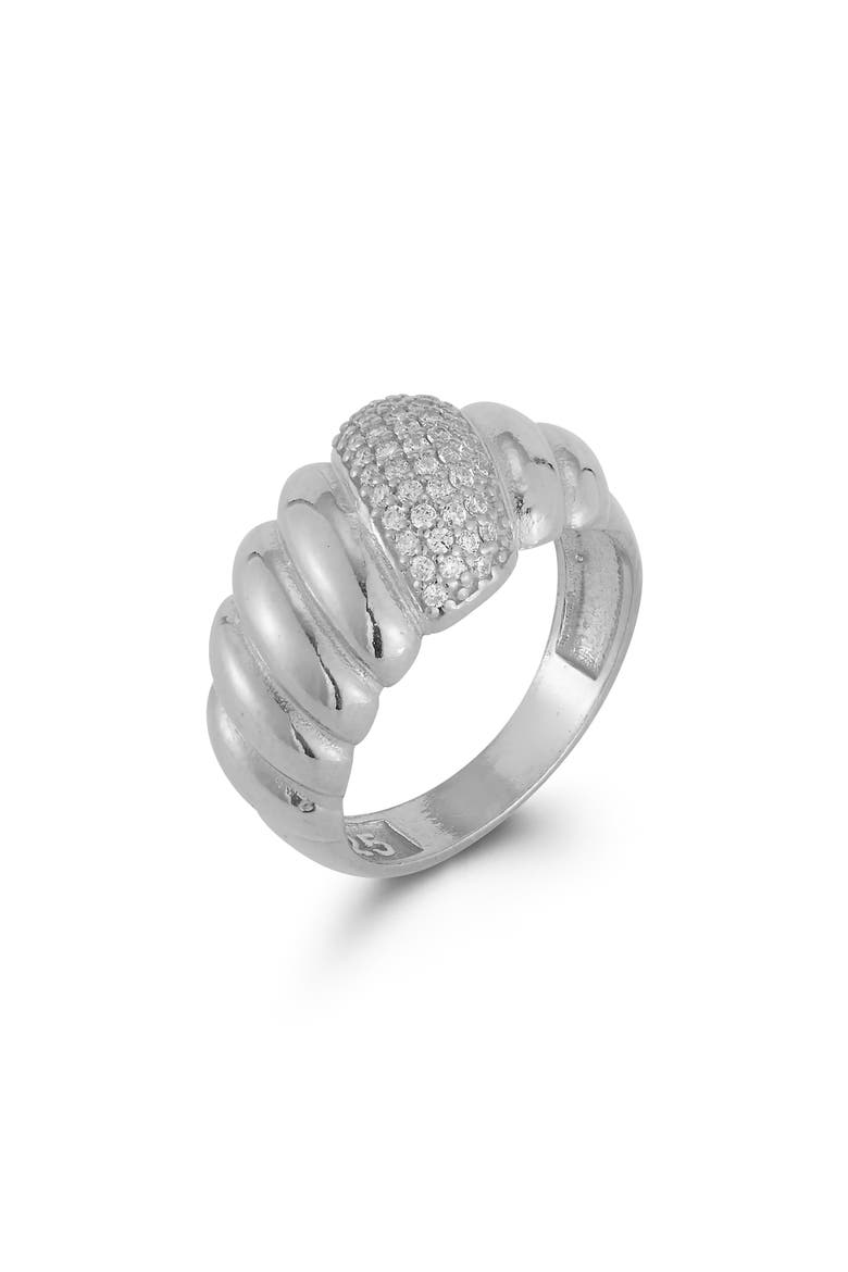 Sterling Silver Croissant Ring, Alternate, color, SILVER