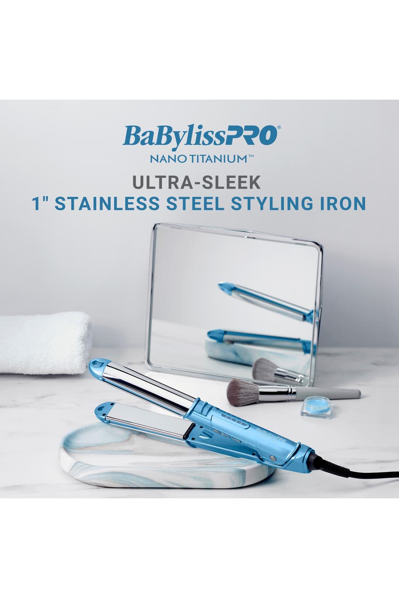 Nano Titanium 1" Ultra-Sleek Stainless Steel Styling Iron, Alternate, color, Blue
