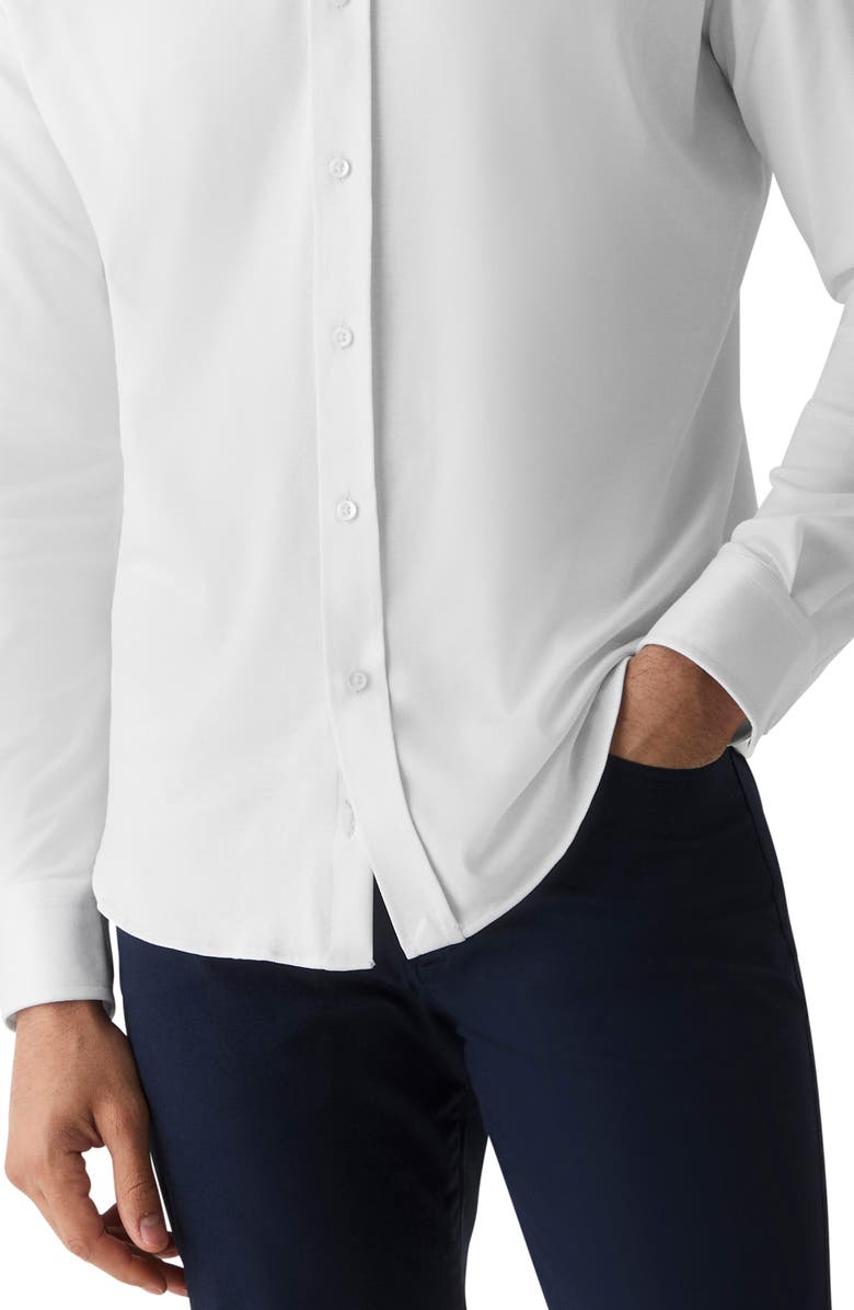 Greyson Omaha Brrr° Performance Knit Button-Up Shirt, Alternate, color, Arctic