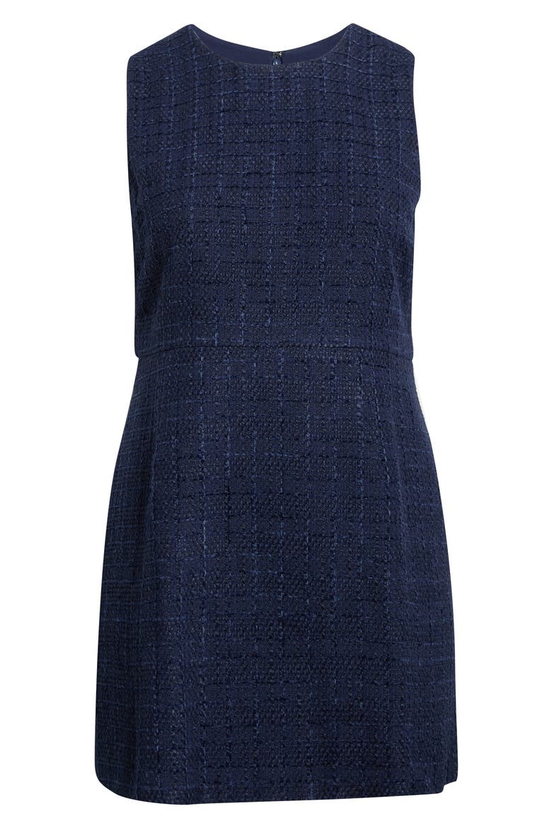 Tweed Sheath Dress, Alternate, color, NAVY TWEED
